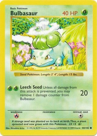 Bulbasaur (44/102) [Base Set Shadowless Unlimited] | Odin's Place