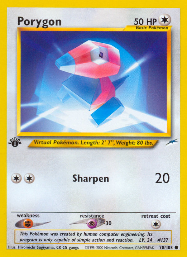 Porygon (78/105) [Neo Destiny 1st Edition] | Odin's Place