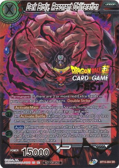 Dark Broly, Resonant Obliteration (Card Game Fest 2022) (BT15-004) [Tournament Promotion Cards] | Odin's Place