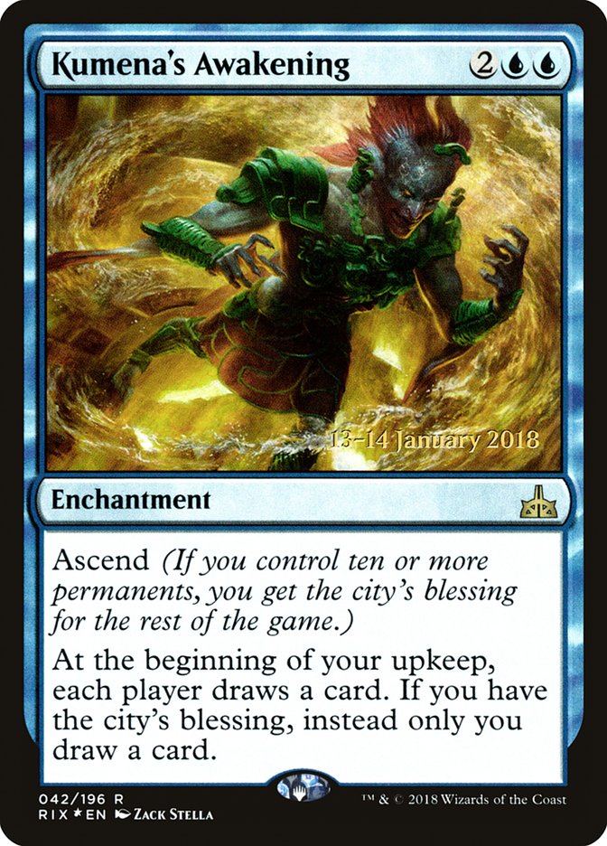 Kumena's Awakening (42) [Rivals of Ixalan Prerelease Promos] | Odin's Place