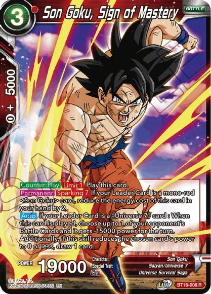 Son Goku, Sign of Mastery (BT16-006) [Realm of the Gods] | Odin's Place