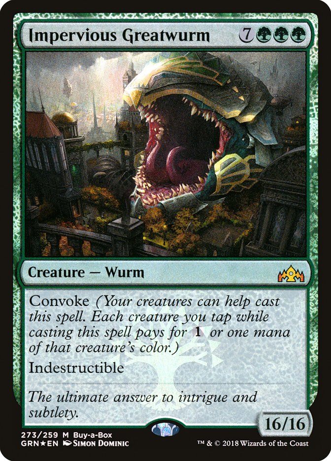 Impervious Greatwurm (273) (Buy-A-Box) [Guilds of Ravnica] | Odin's Place