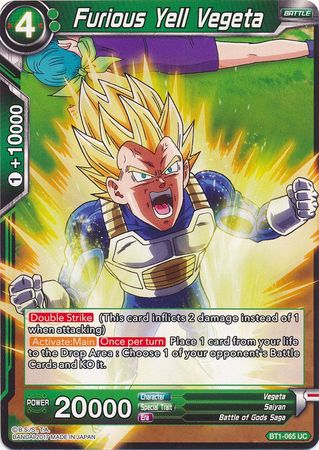 Furious Yell Vegeta (BT1-065) [Galactic Battle] | Odin's Place