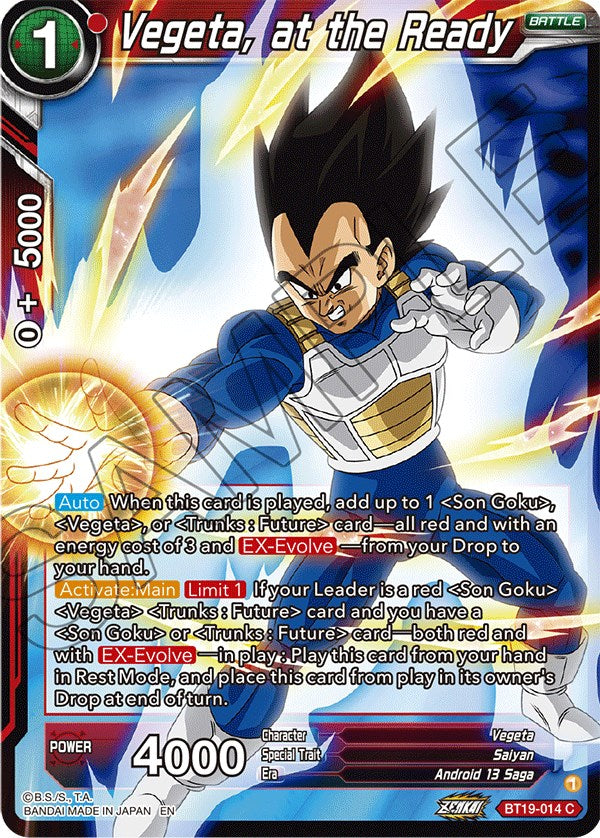 Vegeta, at the Ready (BT19-014) [Fighter's Ambition] | Odin's Place