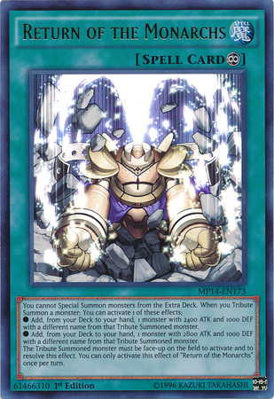 Return of the Monarchs [MP14-EN173] Ultra Rare | Odin's Place