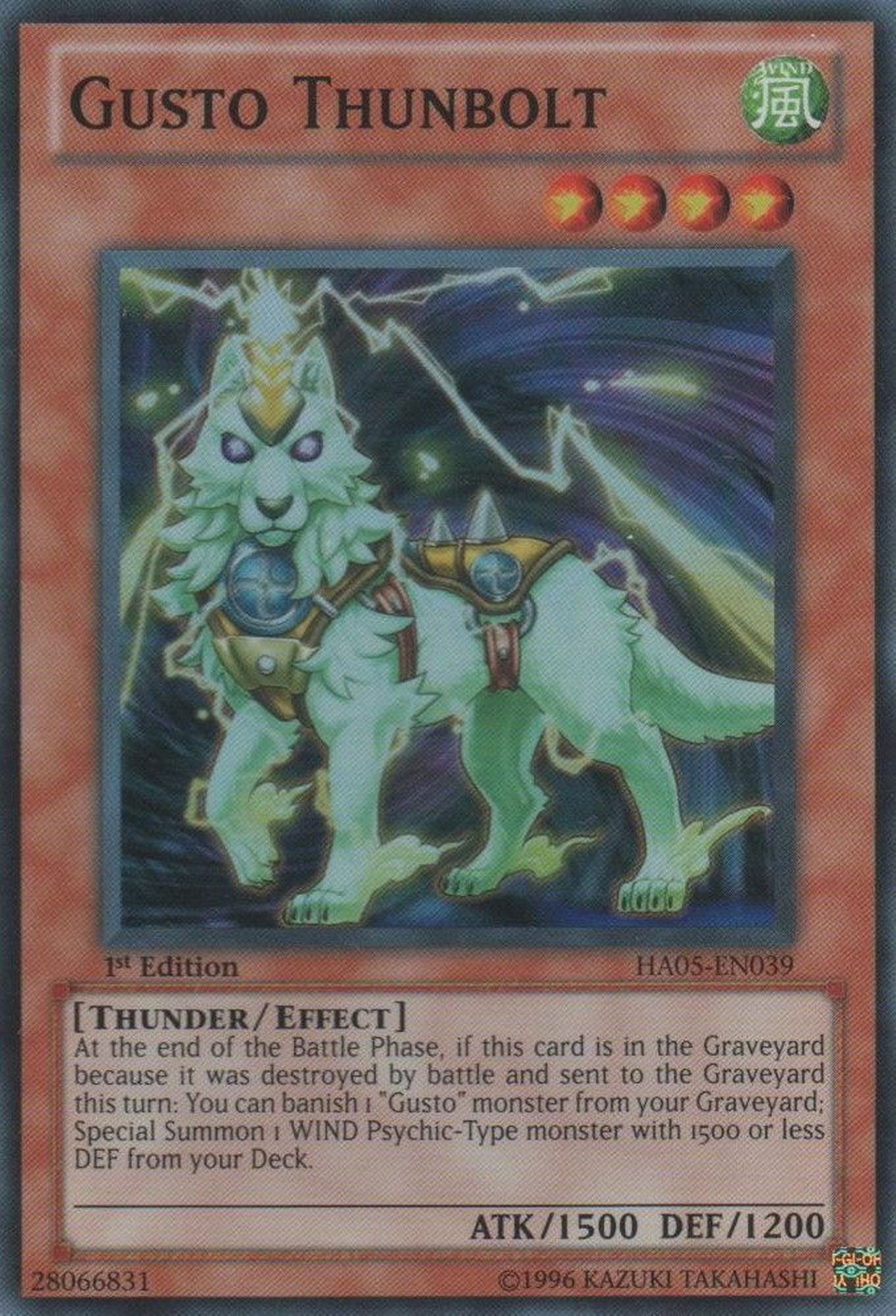 Gusto Thunbolt [HA05-EN039] Super Rare | Odin's Place