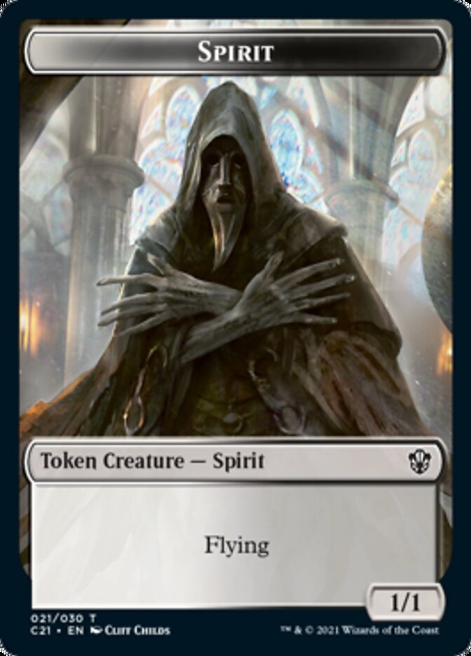Zombie // Spirit Double-Sided Token [Commander 2021 Tokens] | Odin's Place