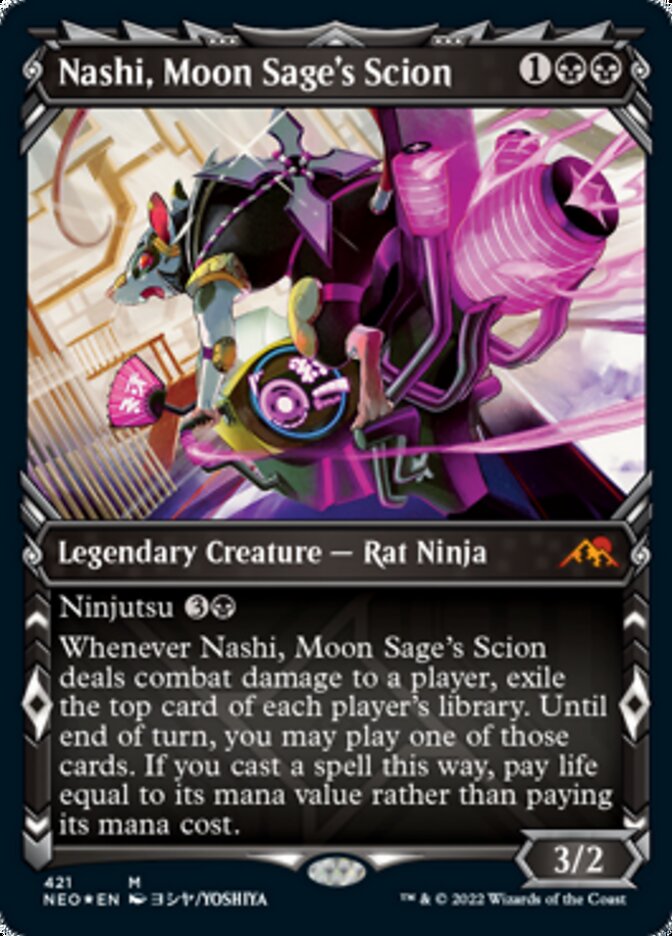 Nashi, Moon Sage's Scion (Showcase) (Foil Etched) [Kamigawa: Neon Dynasty] | Odin's Place