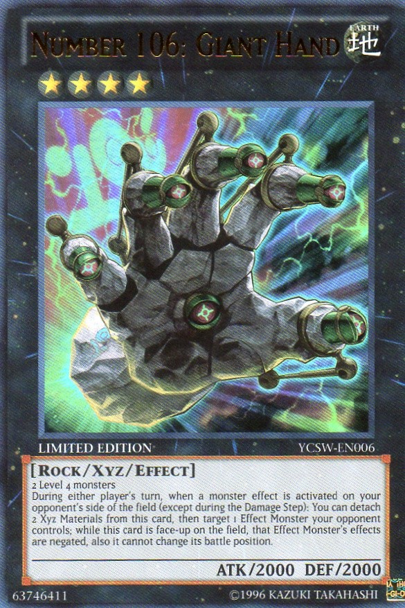 Number 106: Giant Hand [YCSW-EN006] Ultra Rare | Odin's Place