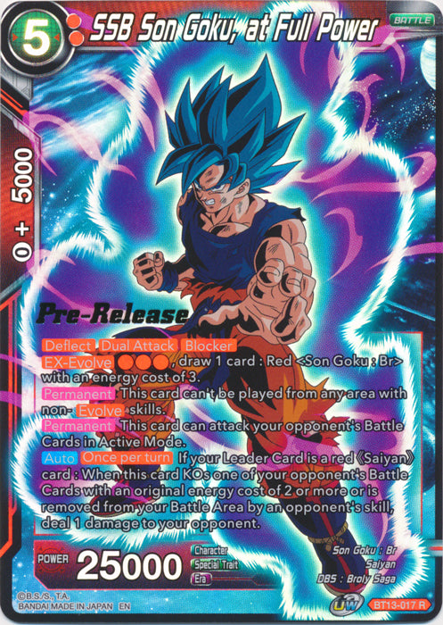 SSB Son Goku, at Full Power (BT13-017) [Supreme Rivalry Prerelease Promos] | Odin's Place