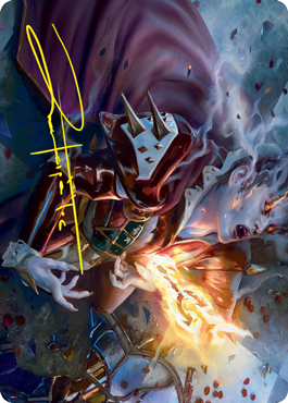 Flame-Blessed Bolt Art Card (Gold-Stamped Signature) [Innistrad: Crimson Vow Art Series] | Odin's Place