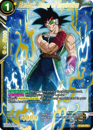 Bardock, Surge of Inspiration (Gold Stamped) (P-204) [Mythic Booster] | Odin's Place