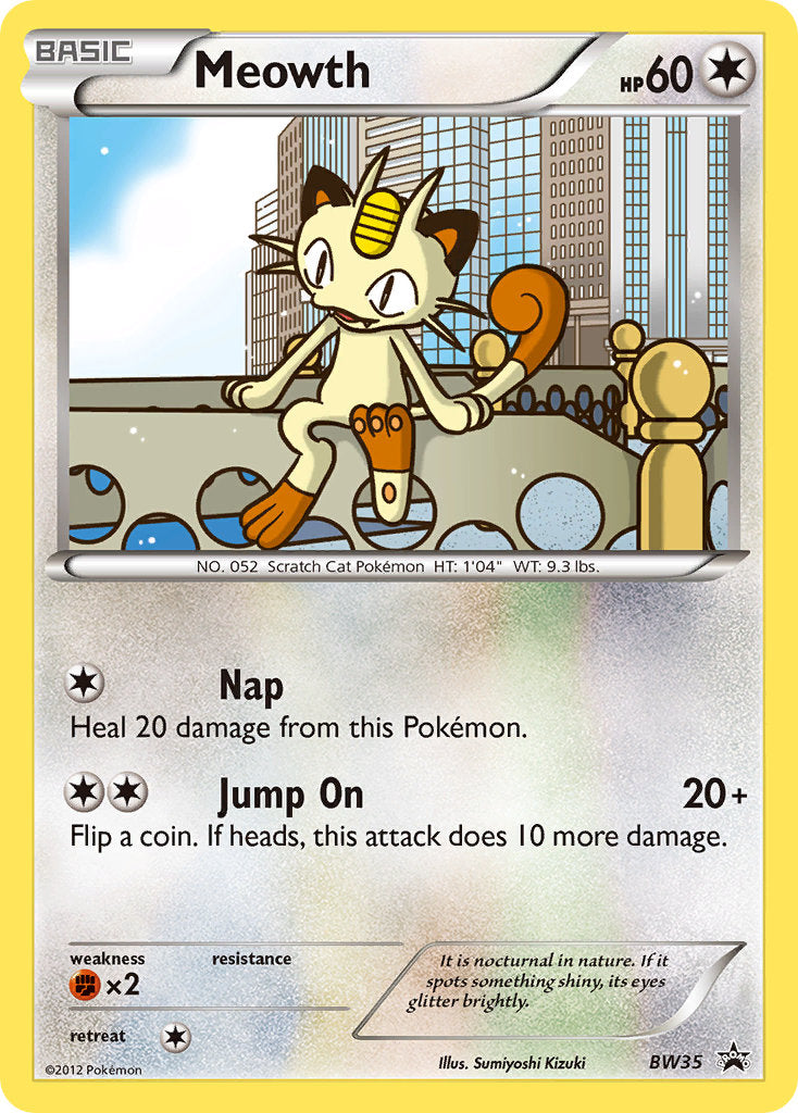 Meowth (BW35) (Cosmos Holo) [Black & White: Black Star Promos] | Odin's Place