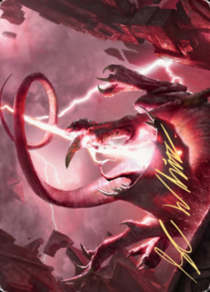 Thundering Rebuke Art Card (Gold-Stamped Signature) [Zendikar Rising Art Series] | Odin's Place
