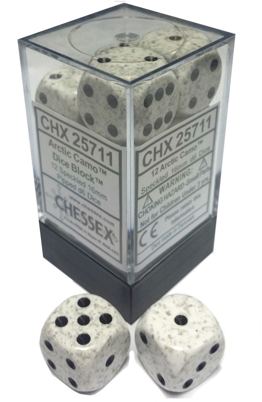 Chessex Speckled Arctic Camo 16mm D6 Set | Odin's Place