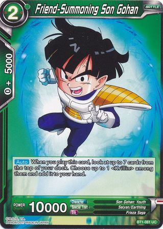 Friend-Summoning Son Gohan (BT1-061) [Galactic Battle] | Odin's Place