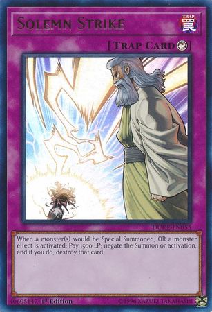 Solemn Strike [DUDE-EN055] Ultra Rare | Odin's Place