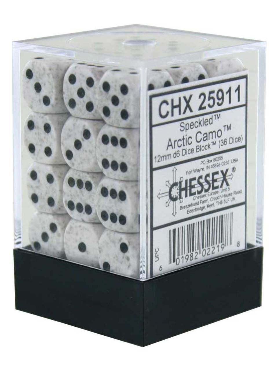 Chessex Speckled Arctic Camo 12mm D6 Dice Block (36) | Odin's Place