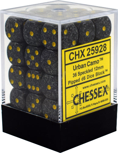 Chessex Speckled Urban Camo 12mm D6 Dice Block (36) | Odin's Place