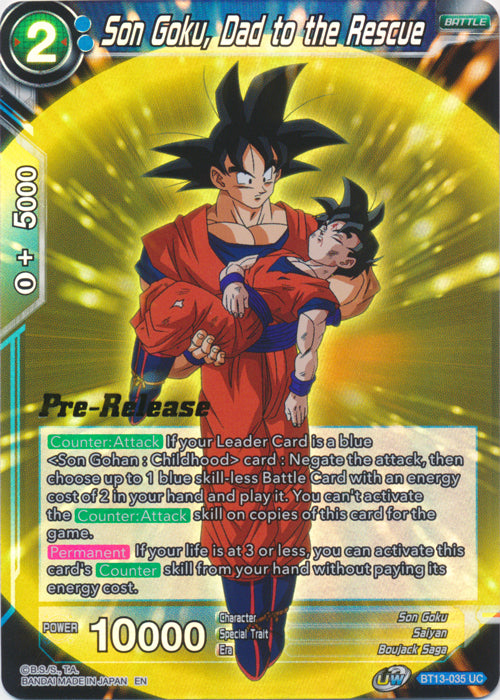 Son Goku, Dad to the Rescue (BT13-035) [Supreme Rivalry Prerelease Promos] | Odin's Place