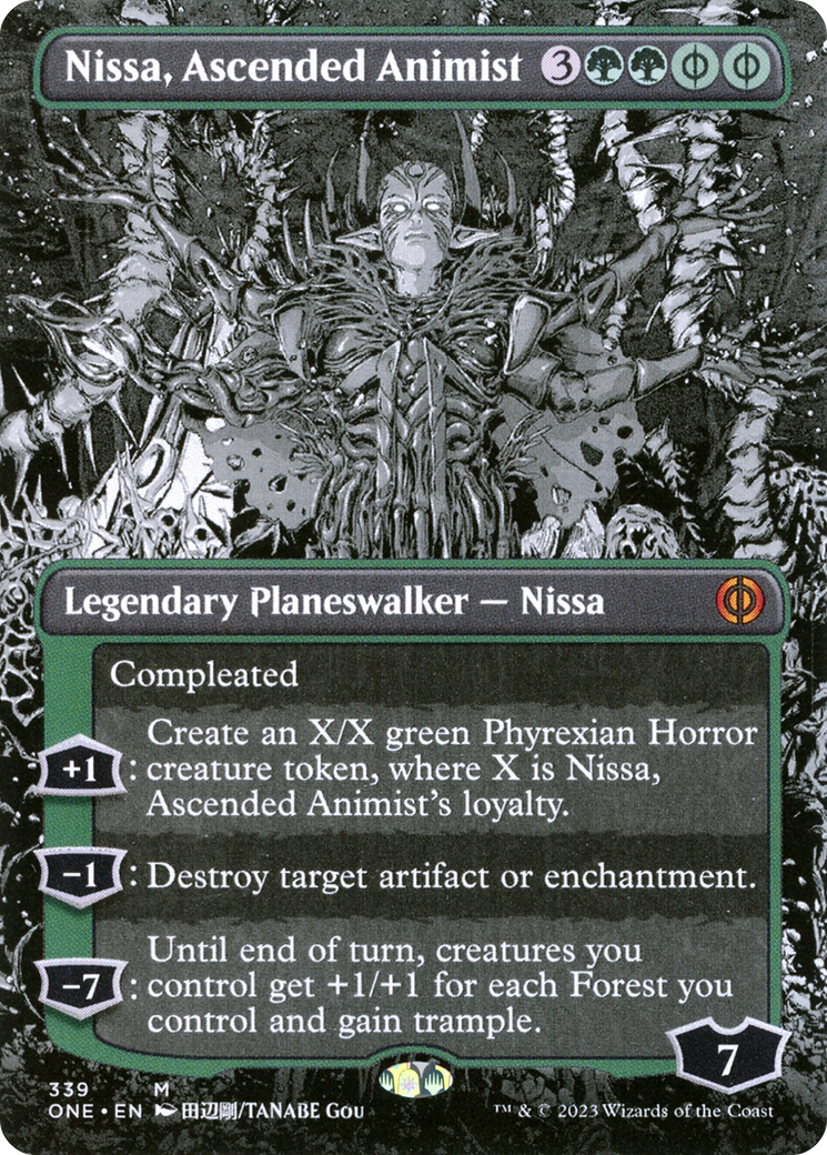 Nissa, Ascended Animist (Borderless Manga) [Phyrexia: All Will Be One] | Odin's Place