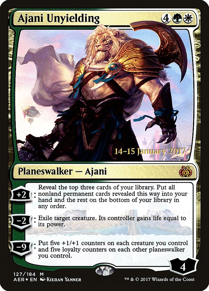 Ajani Unyielding (127) [Aether Revolt Prerelease Promos] | Odin's Place