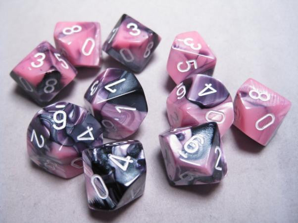 Chessex Gemini Black and Pink with White d10 Set | Odin's Place