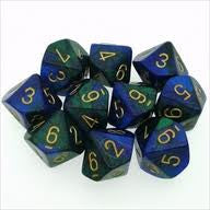 Chessex Gemini Blue and Green d10 Set | Odin's Place