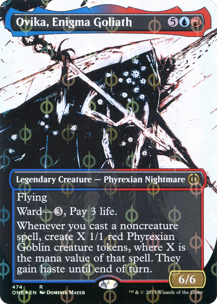 Ovika, Enigma Goliath (Borderless Ichor Step-and-Compleat Foil) [Phyrexia: All Will Be One] | Odin's Place