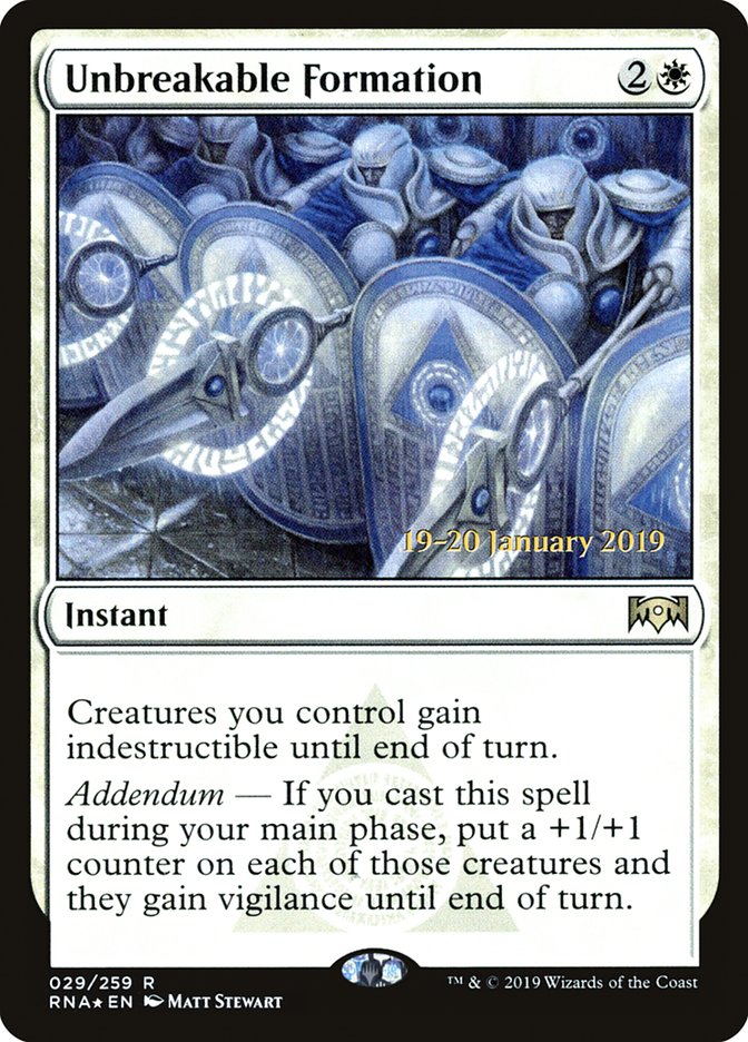 Unbreakable Formation (29) [Ravnica Allegiance Prerelease Promos] | Odin's Place