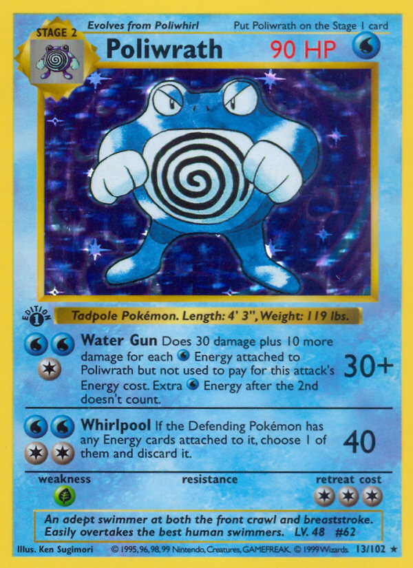 Poliwrath (13/102) (Shadowless) [Base Set 1st Edition] | Odin's Place