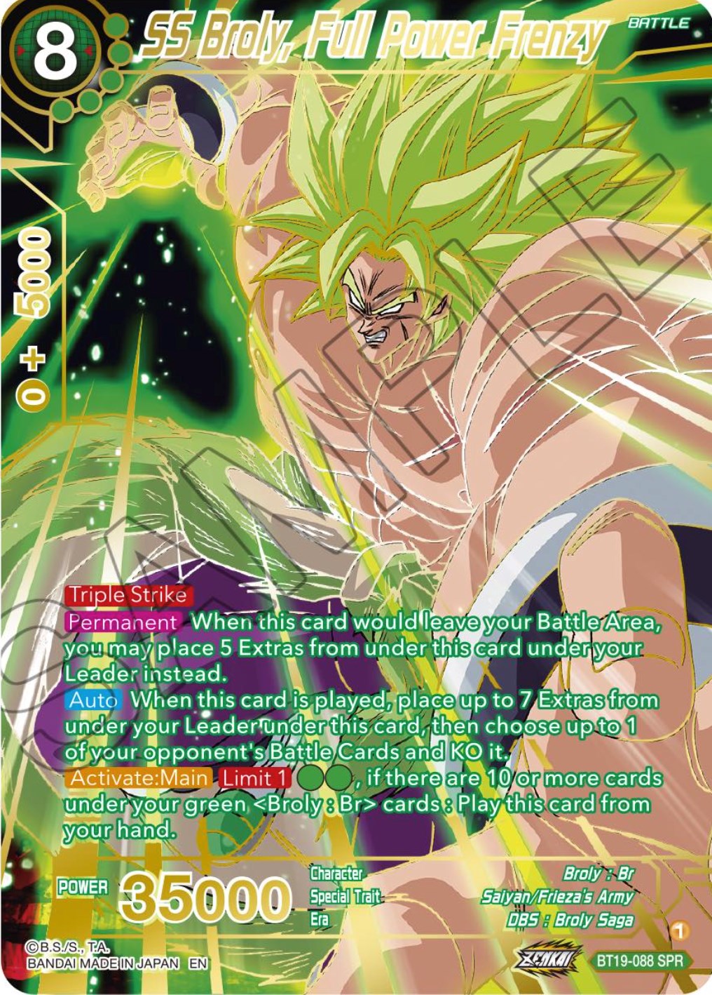SS Broly, Full Power Frenzy (SPR) (BT19-088) [Fighter's Ambition] | Odin's Place