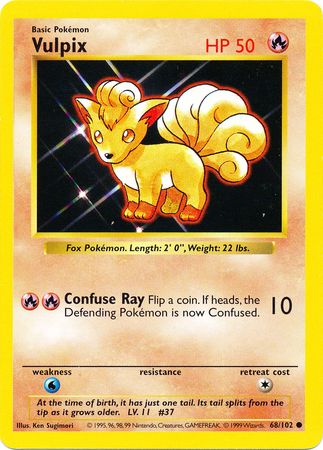 Vulpix (68/102) [Base Set Shadowless Unlimited] | Odin's Place