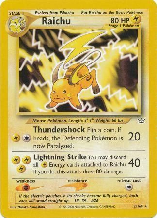 Raichu (21/64) [Neo Revelation Unlimited] | Odin's Place