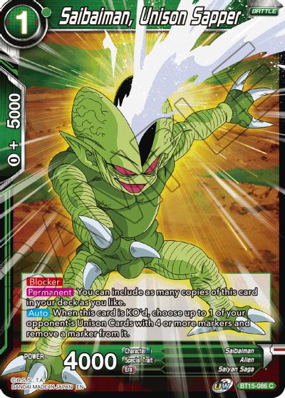 Saibaiman, Unison Sapper (BT15-086) [Saiyan Showdown] | Odin's Place
