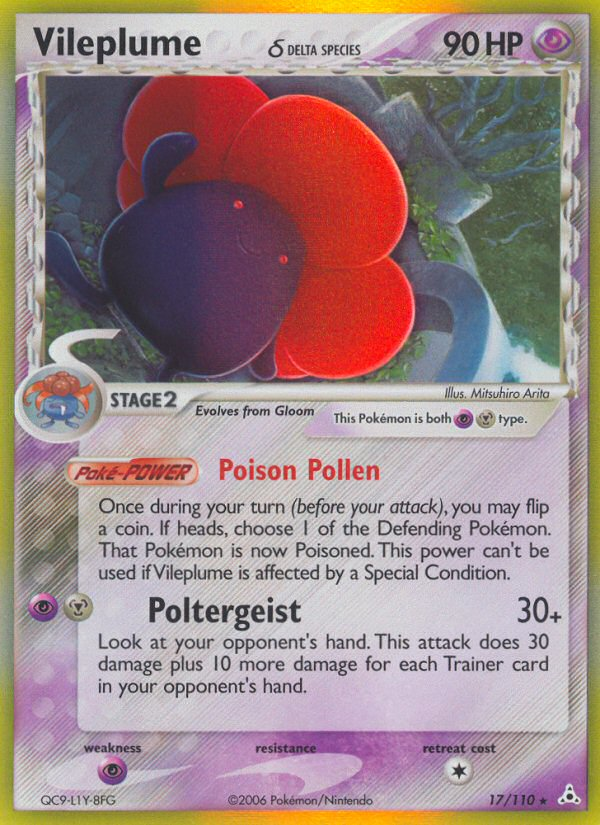 Vileplume (17/110) (Delta Species) [EX: Holon Phantoms] | Odin's Place