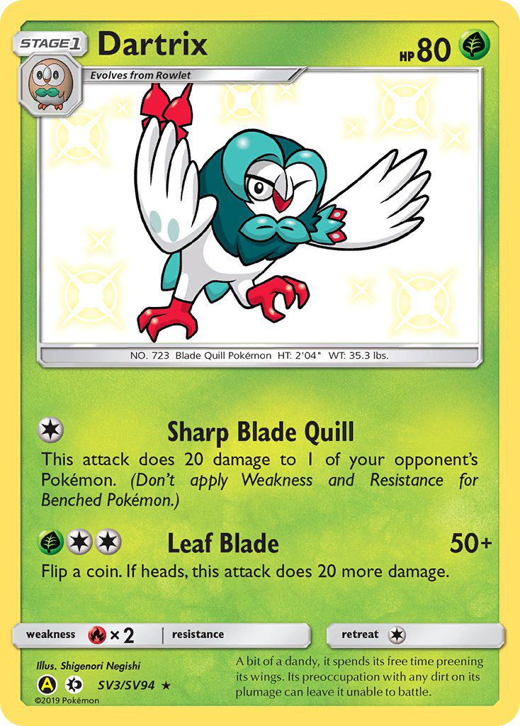 Dartrix (SV3/SV94) [Sun & Moon: Hidden Fates - Shiny Vault] | Odin's Place