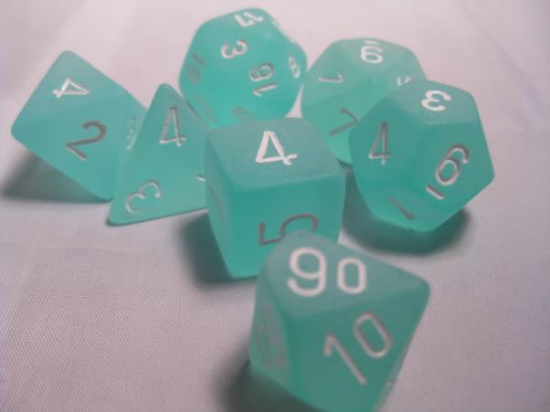 Chessex Frosted Teal with White P7 Set | Odin's Place