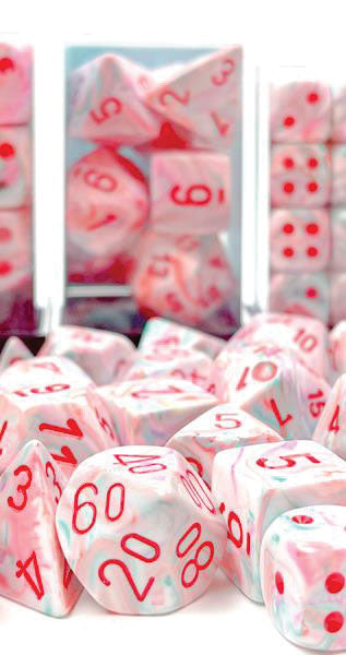 Chessex Festive: Poly Pop Art/Red 16mm D6 Set | Odin's Place