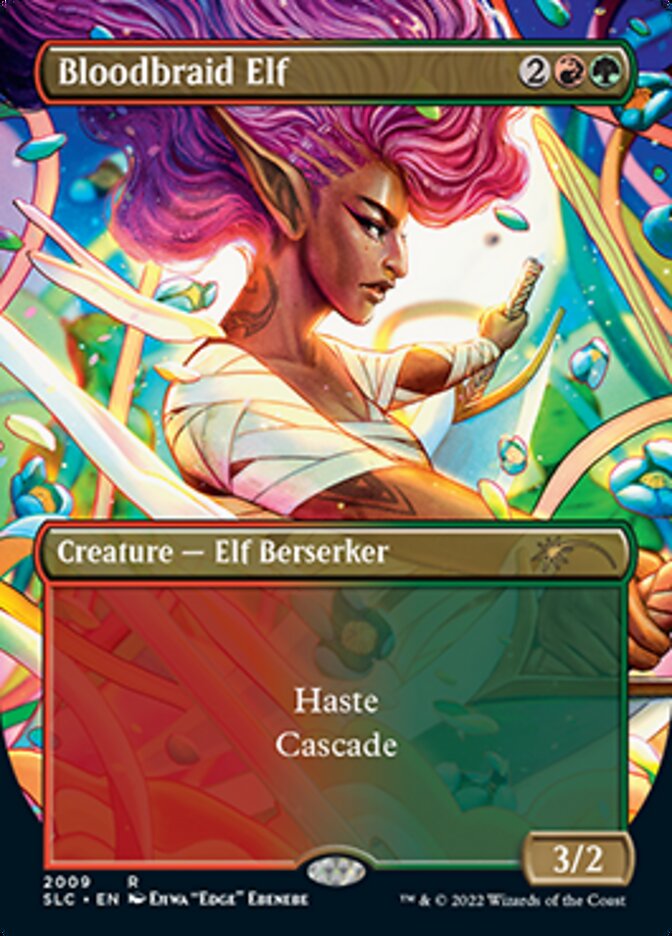 Bloodbraid Elf (Borderless Alternate Art) [Secret Lair 30th Anniversary Countdown Kit] | Odin's Place