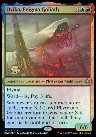 Ovika, Enigma Goliath [Phyrexia: All Will Be One Prerelease Promos] | Odin's Place