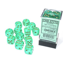 Chessex Borealis Light Green with Gold Luminary Glow in the Dark 16mm D6 Set | Odin's Place
