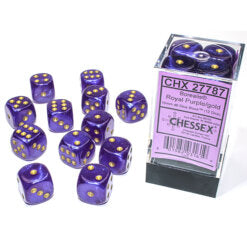 Chessex Borealis Royal Purple with Gold Luminary Glow in the Dark 16mm D6 Set | Odin's Place