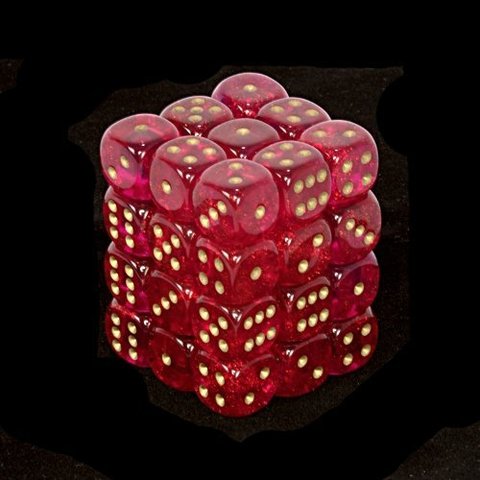 Chessex Borealis Magenta with Gold 12mm d6 Set | Odin's Place