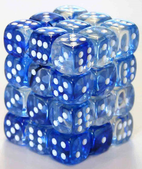 Chessex Nebula Blue with White 12mm d6 Set | Odin's Place