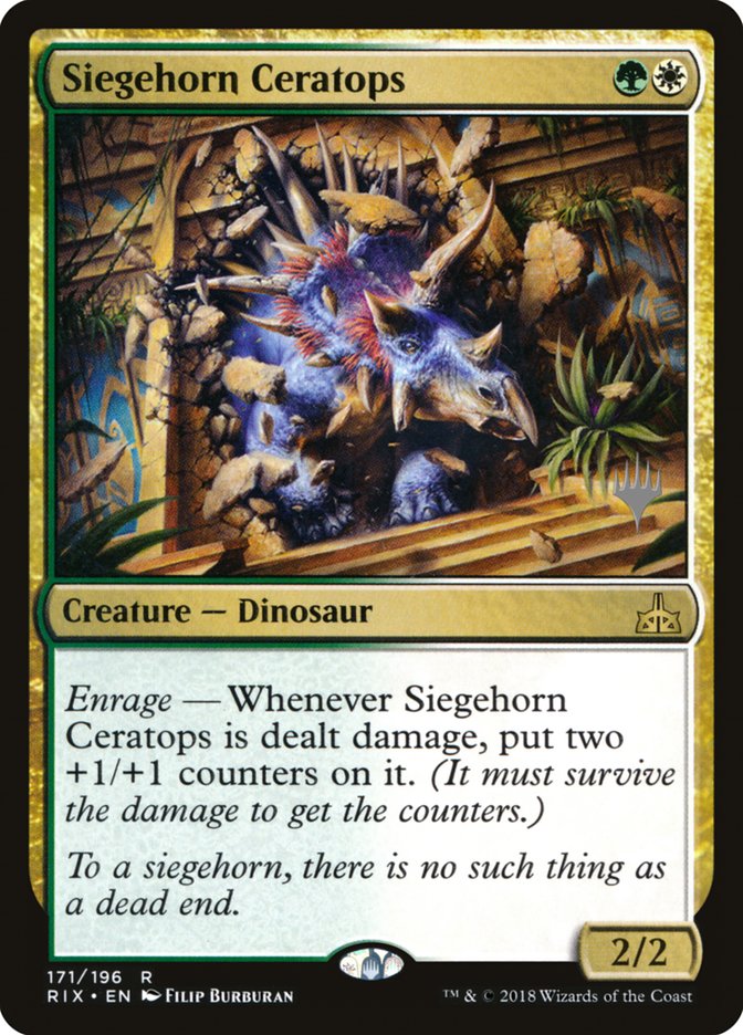 Siegehorn Ceratops (Promo Pack) [Rivals of Ixalan Promos] | Odin's Place