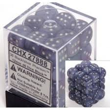 Chessex Phantom Black Swirl with Silver 12mm d6 Set | Odin's Place