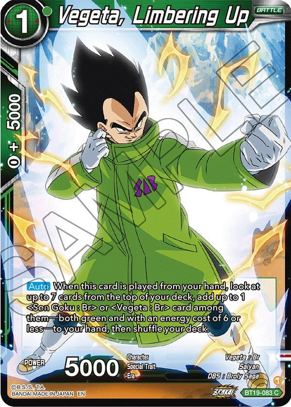 Vegeta, Limbering Up (BT19-083) [Fighter's Ambition] | Odin's Place