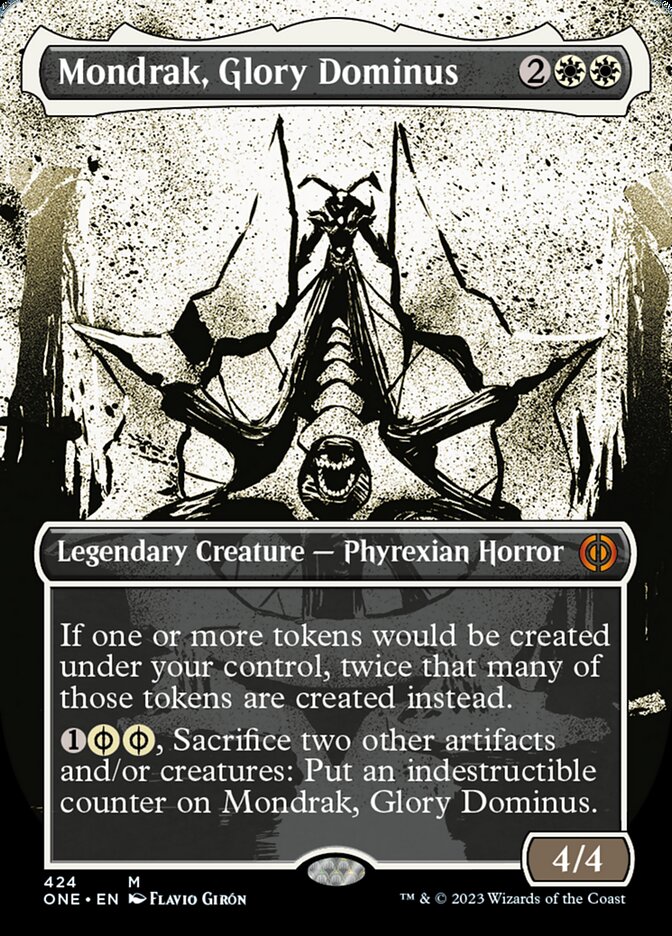 Mondrak, Glory Dominus (Borderless Ichor Step-and-Compleat Foil) [Phyrexia: All Will Be One] | Odin's Place