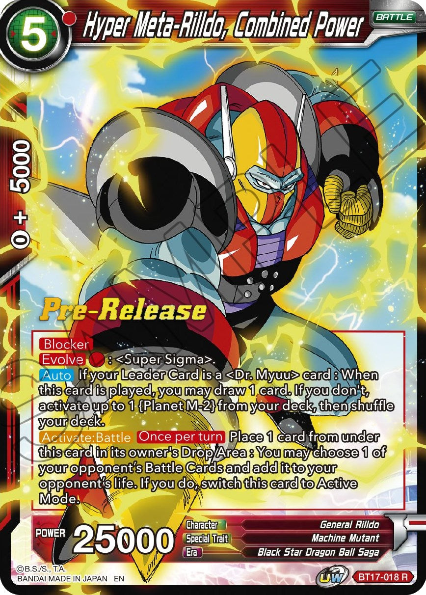Hyper Meta-Rilldo, Combined Power (BT17-018) [Ultimate Squad Prerelease Promos] | Odin's Place